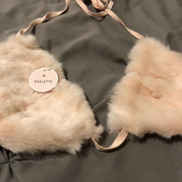 pink fur bralette